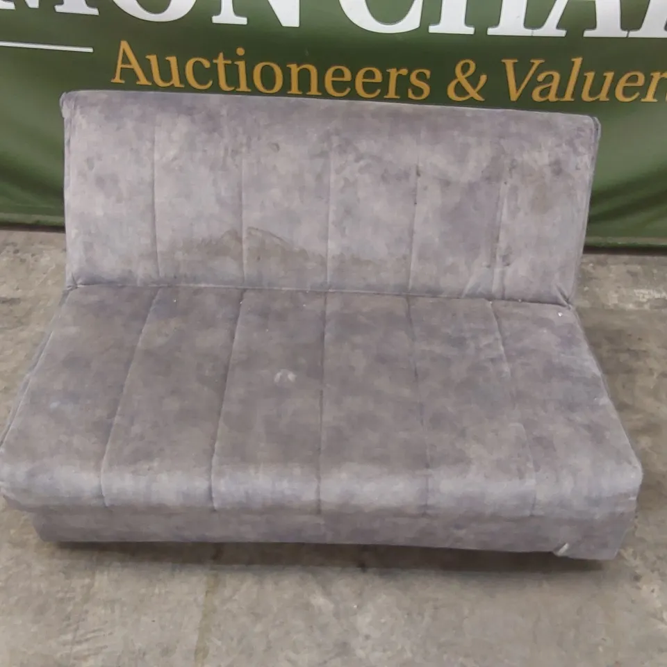 QUALITY DESIGNER GREY VELVET SOFA BED