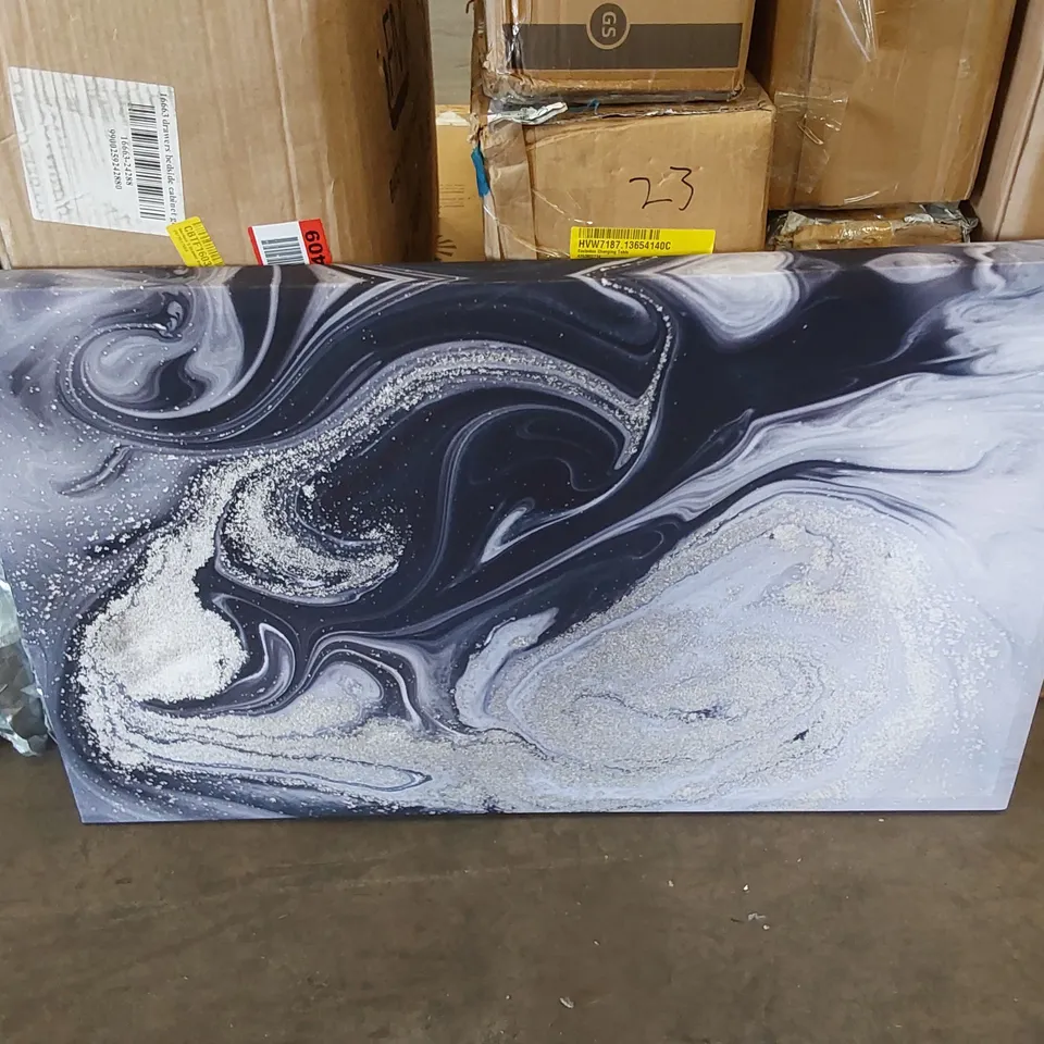 MARBLE PAINT TEXTURE ABSTRACT - WRAPPED CANVAS PRINT 