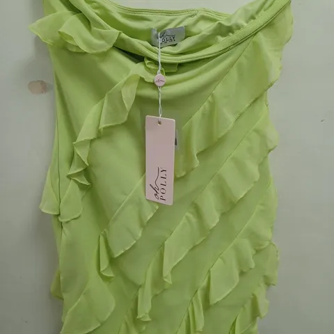 OH POLLY BRIGHT GREEN BODYCON DRESS - UK 10