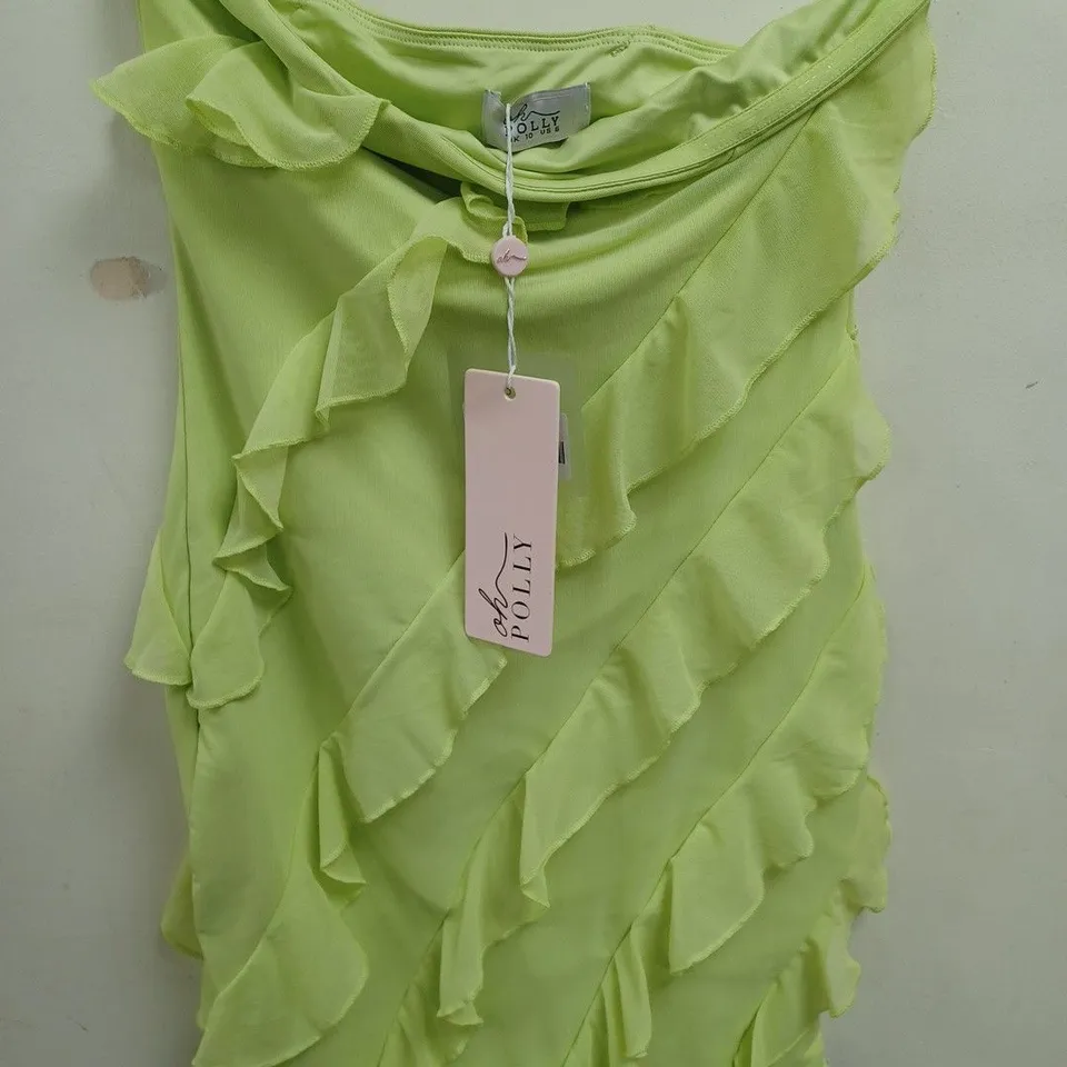OH POLLY BRIGHT GREEN BODYCON DRESS - UK 10