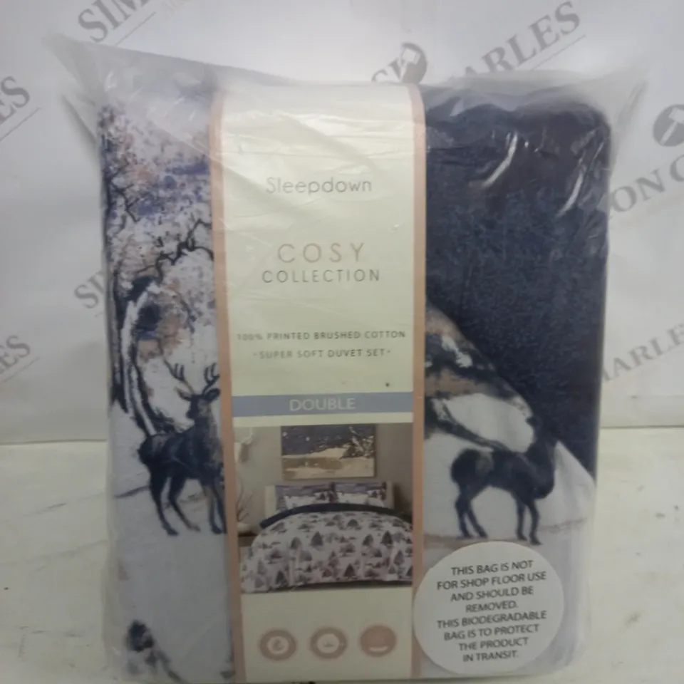 SLEEPDOWN COSY COLLECTION DOUBLE DUVET SET - WINTER SCENE