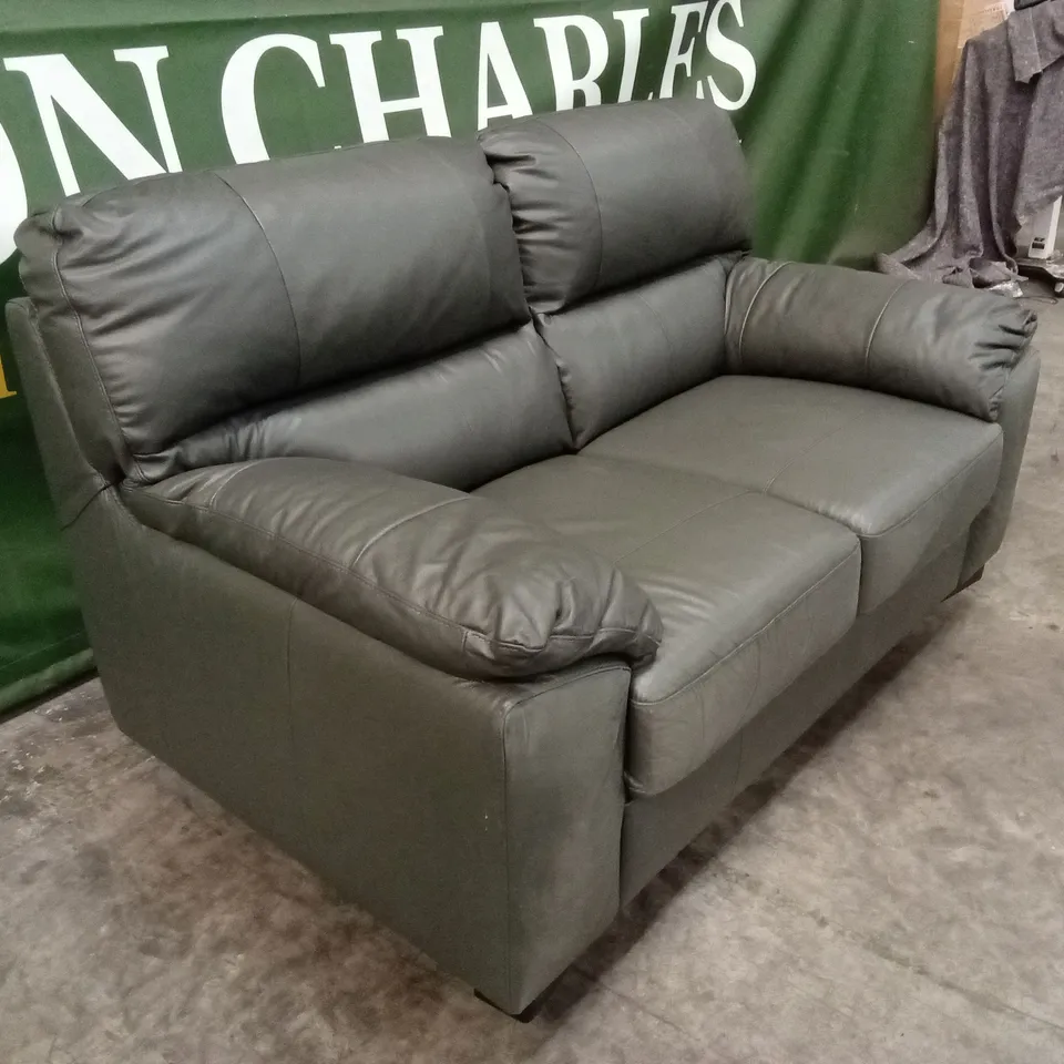 DESIGNER 2 SEATER FAUX LEATHER SOFA 