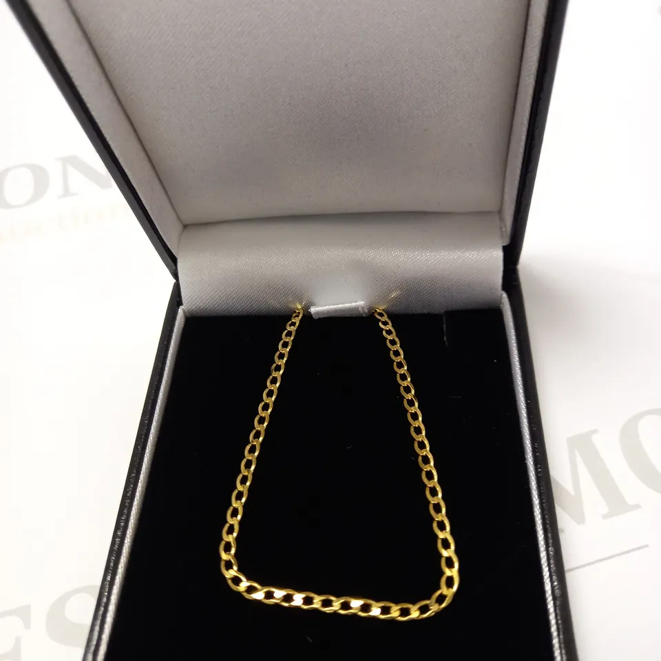 9CT YELLOW GOLD SOLID DIAMOND CUT NECKLACE RRP £349