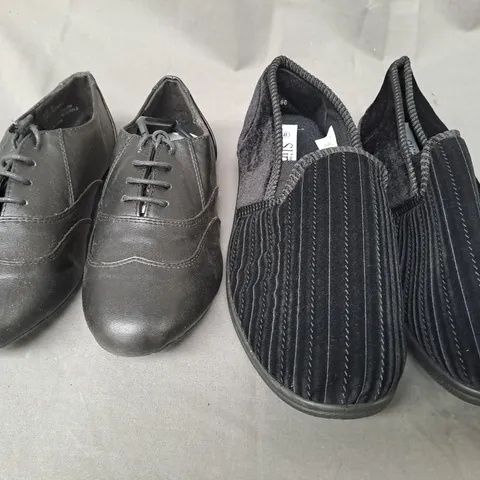 BOX OF APPROXIMATELY 10 ASSORTED PAIRS OF SHOES IN VARIOUS COLOURS, STYLES, AND SIZES