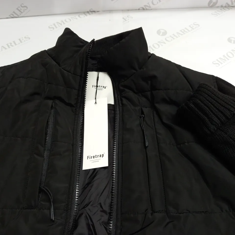 FIRETRAP SATORI ZIP THROUGH JACKET IN BLACK - M