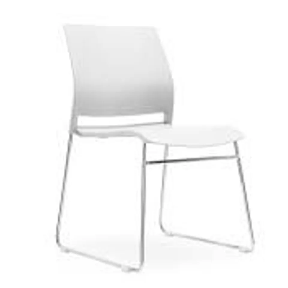 BOXED SKID CHAIR FRAME WHITE