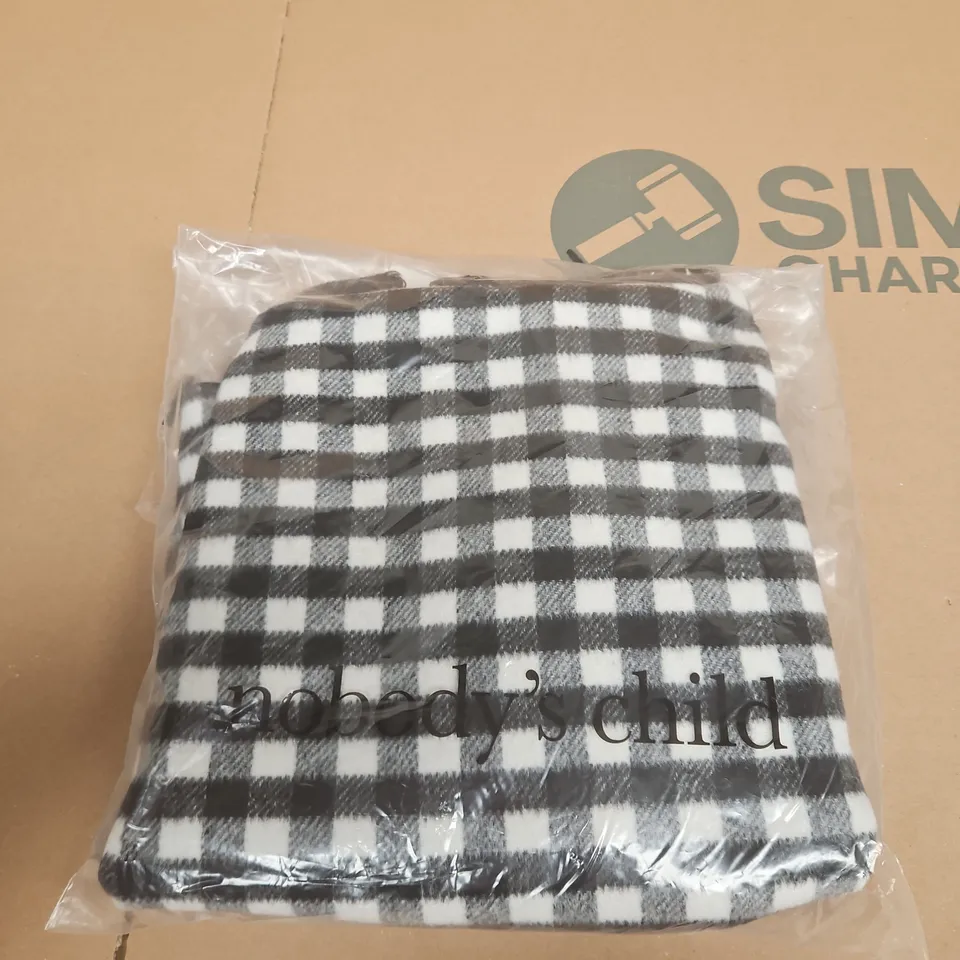 NOBODY'S CHILD PELMET WOOL BLEND SKIRT - CHECKERED BLACK & WHITE, UK 10 (EU 38)
