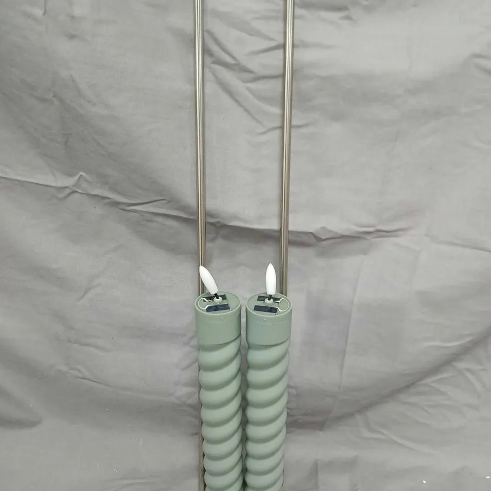 GARDEN STORIES SET OF 2 SOLAR CANDLE STAKE LIGHTS