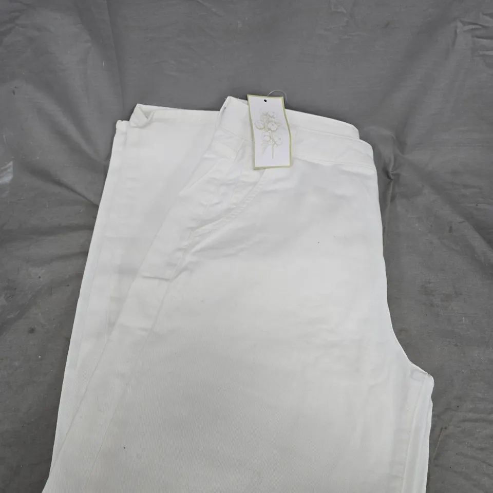 V BY VERY BARREL LEG JEANS - WHITE SIZE 12
