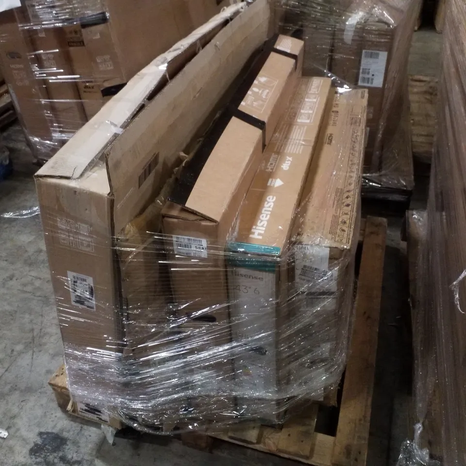 PALLET OF 5 ASSORTED DAMAGED TVS INCLUDING