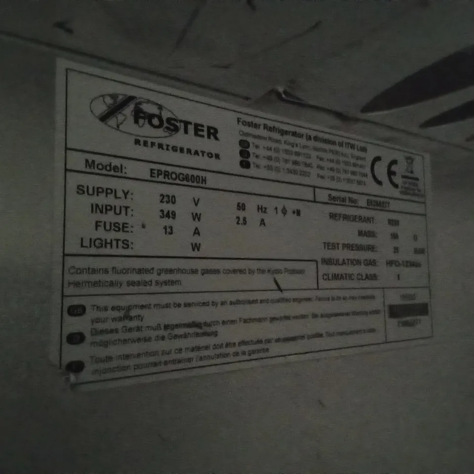 FOSTER EPROG600H REFRIGERATED UNIT
