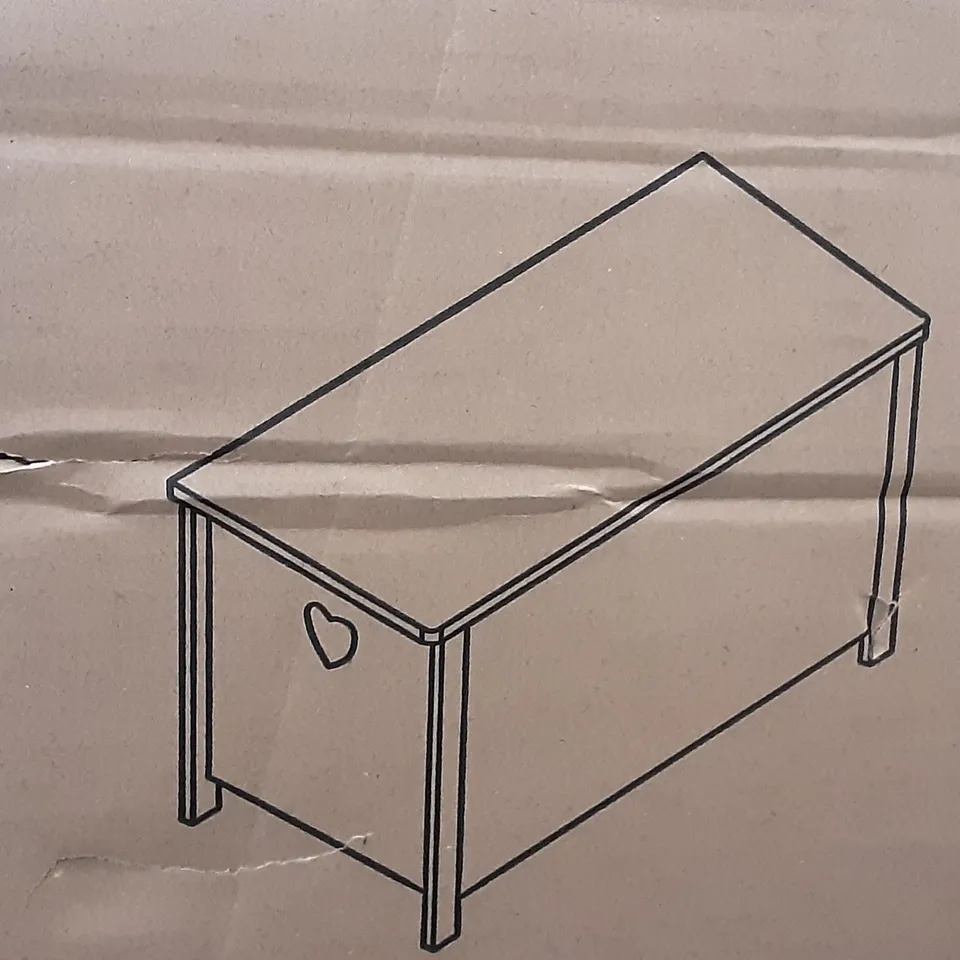 BOXED STORAGE BOX WITH HEART CUT OUTS IN WHITE 