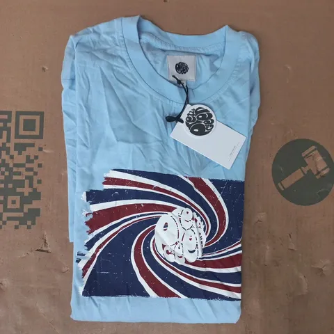 PRETTY GREEN SHORT SLEEVE T-SHIRT IN BLUE SIZE MEDIUM