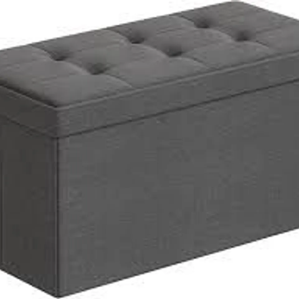 BOXED SONGMICS MAZIE COLLECTION - STORAGE OTTOMAN BENCH - DARK GREY (1 BOX)
