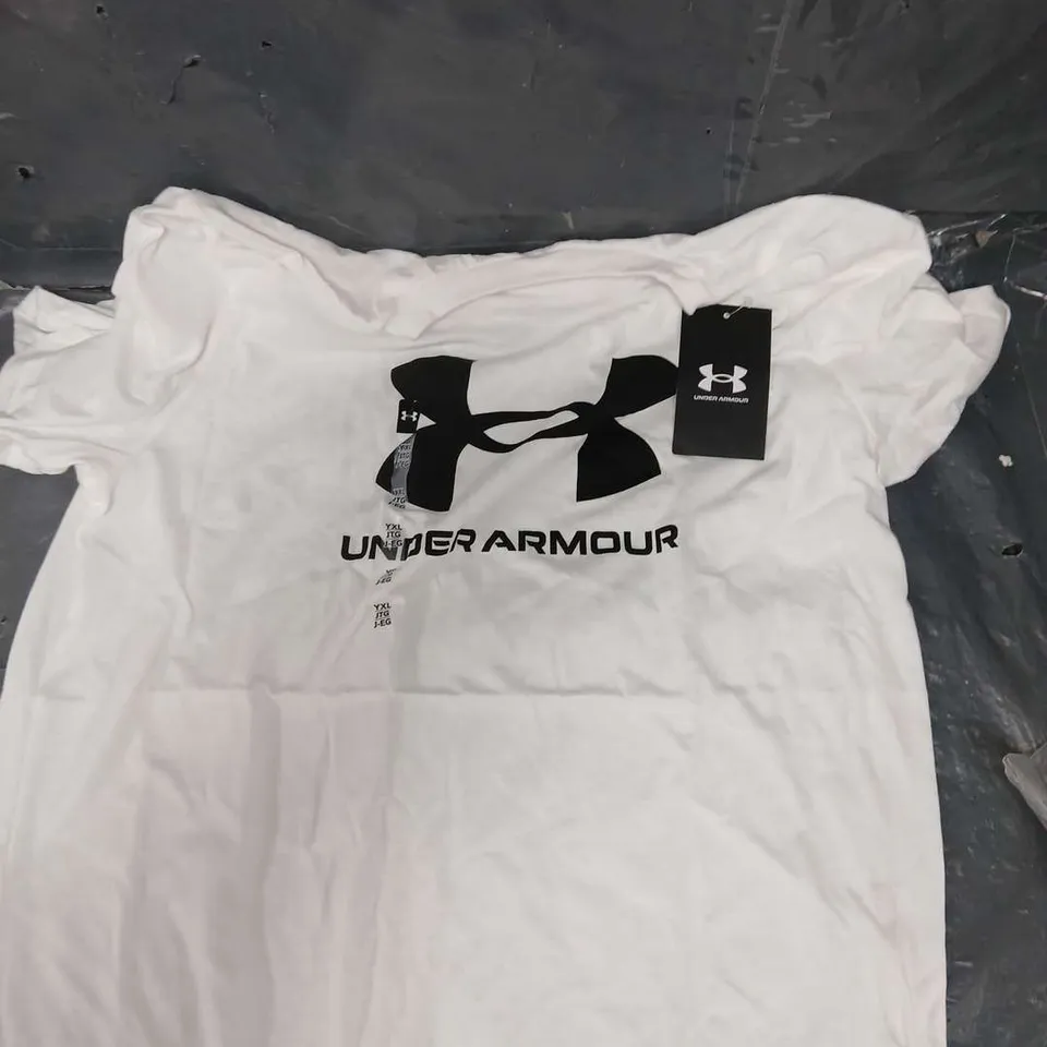 UNDER ARMOUR TRAINING SPORTSTYLE LEFT CHEST LOGO T-SHIRT - WHITE - YXL