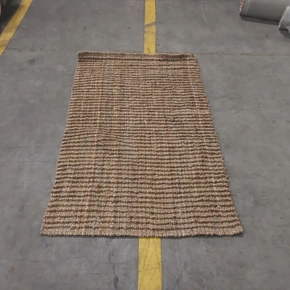 QUALITY NORAH SOLID COLOUR JUTE/SISAL HAND WOVEN AREA RUG - 91 x 152cm