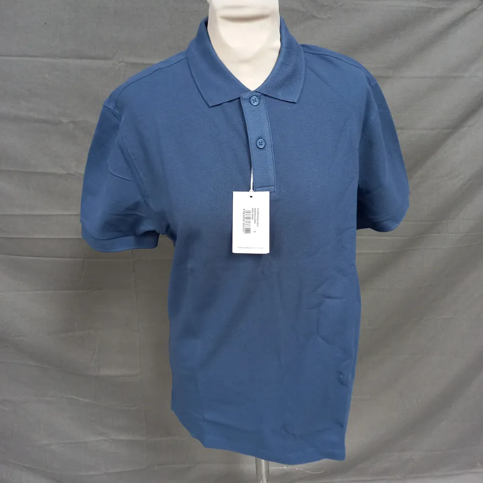 HAWES & CURTIS POLO SHIRT IN DARK DENIM SIZE S