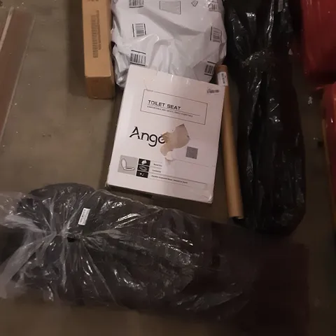 PALLET OF ASSORTED PRODUCTS INCLUDING ANGEL SHIELD TOILETS SEAT, TIMBER RIDGE FOLDING CAMPING CHAIR,MAPS INTERNATIONL, FOREST MASTER BBQ GRILL