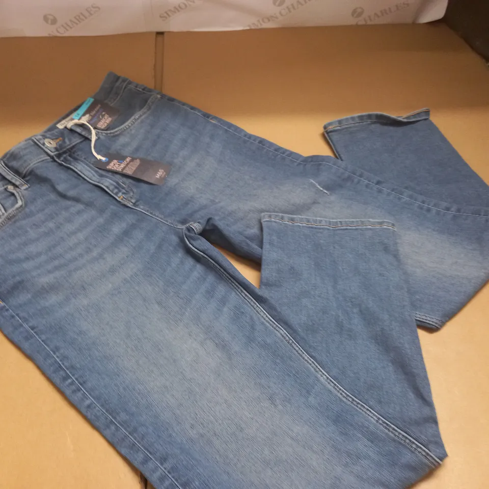 M&S DENIM THE SIENNA STRAIGHT HIGH RISE JEANS - 14S