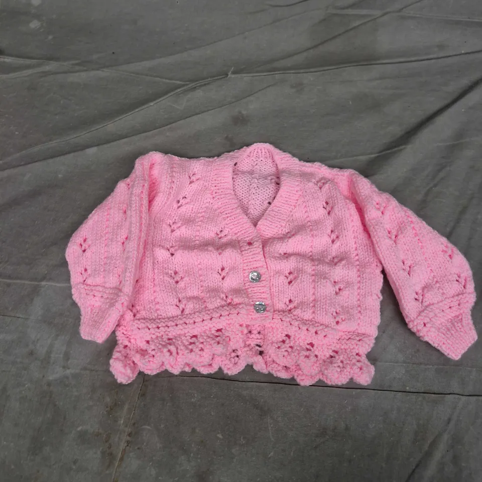 Set of 5 Baby Knitted Cardigans SIZES NOT VERIFIED – Cream, Yellow, Pink & White 