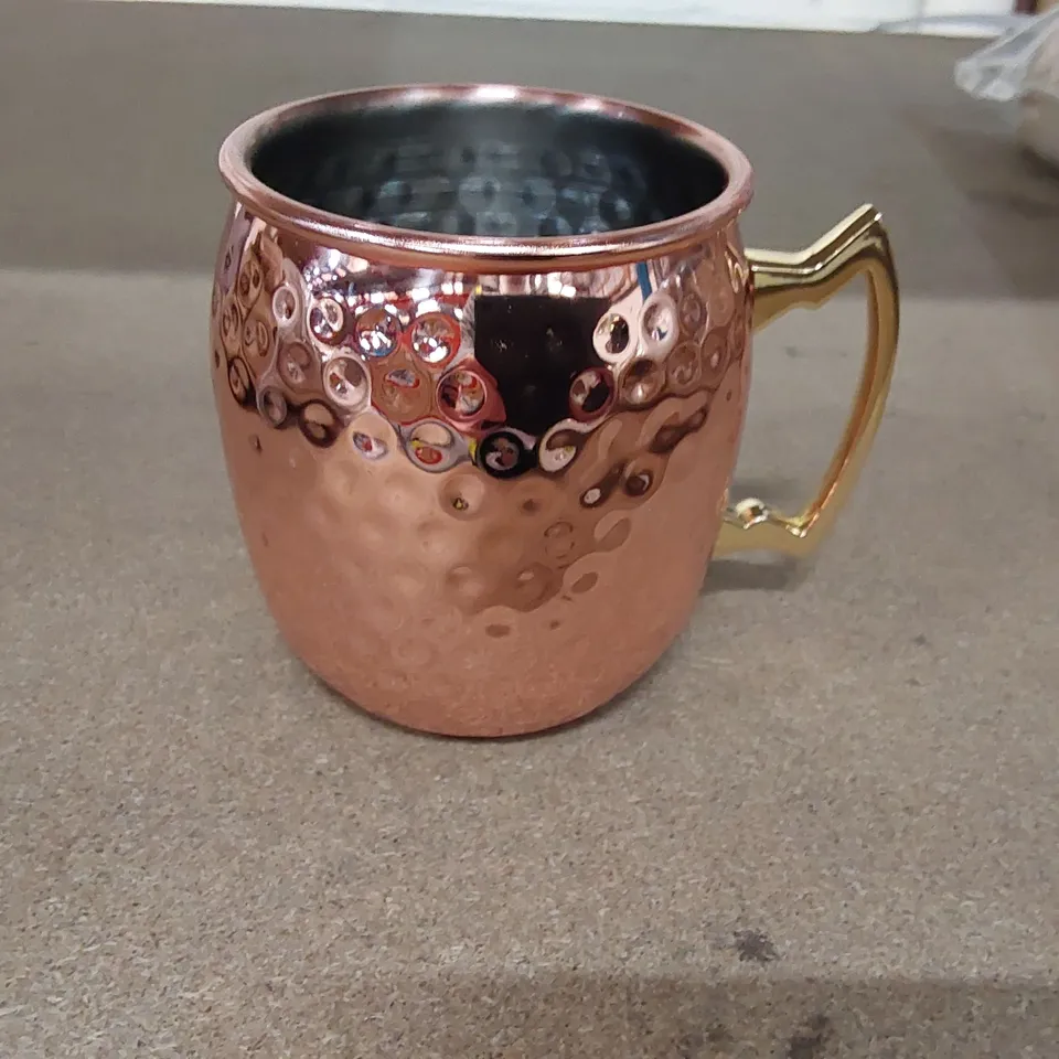 BOXED GENWARE BARREL COPPER MUG 40CL/14OZ HAMMERED (1 BOX)