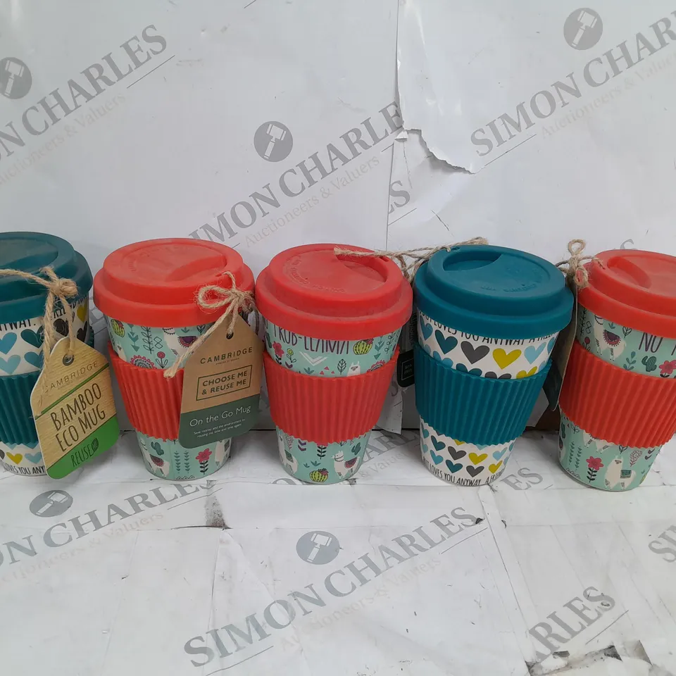 SET OF 5 BAMBOO ECO MUGS