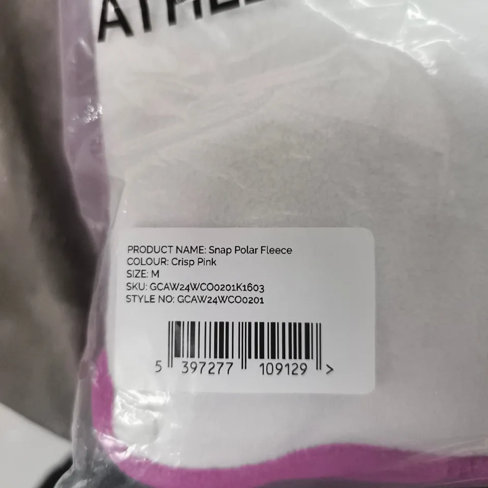 GYM PLUS COFFE SNAP POLAR FLEECE JACKET – PINK, SIZE M 