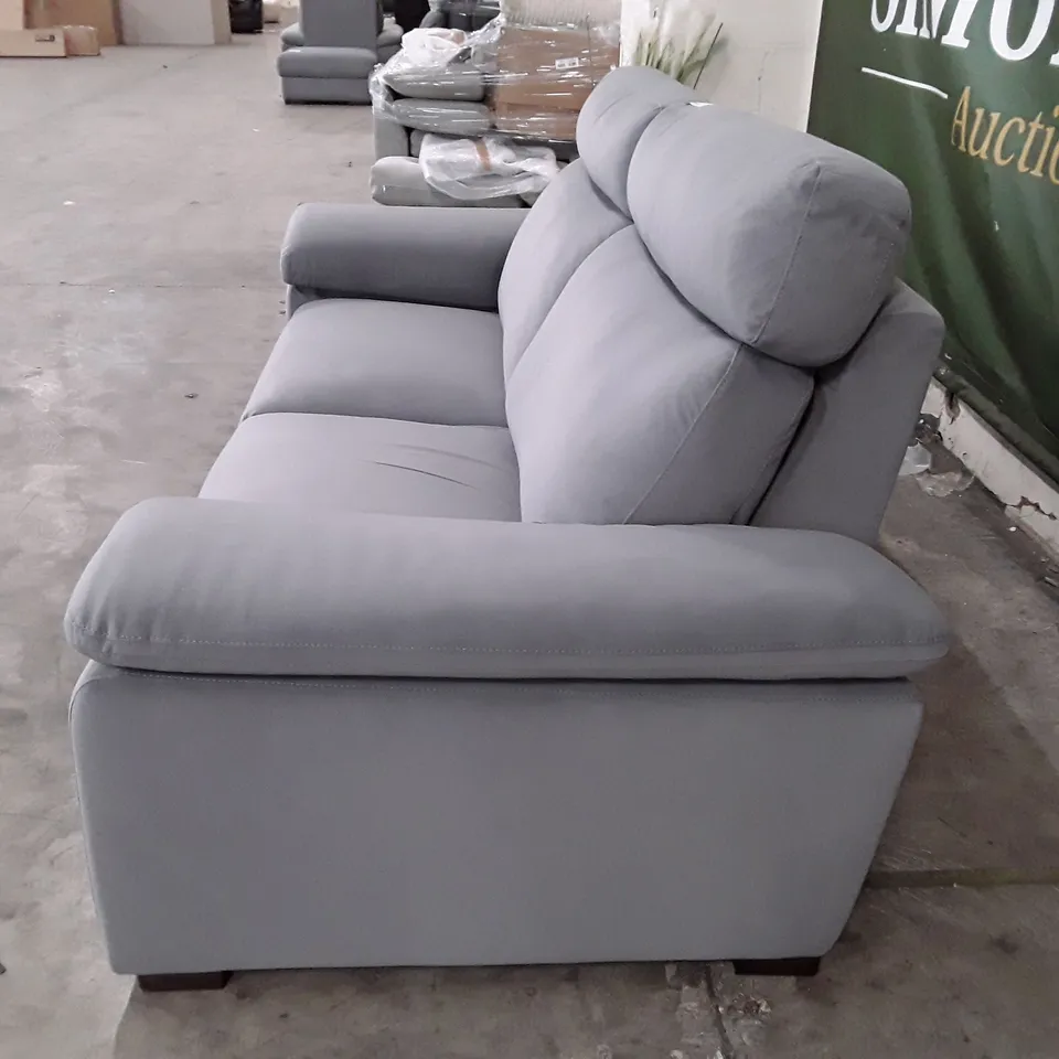 QUALITY ITALIAN DESIGNER MERRY DUE 3 SEATER SOFA - GREY FABRIC 
