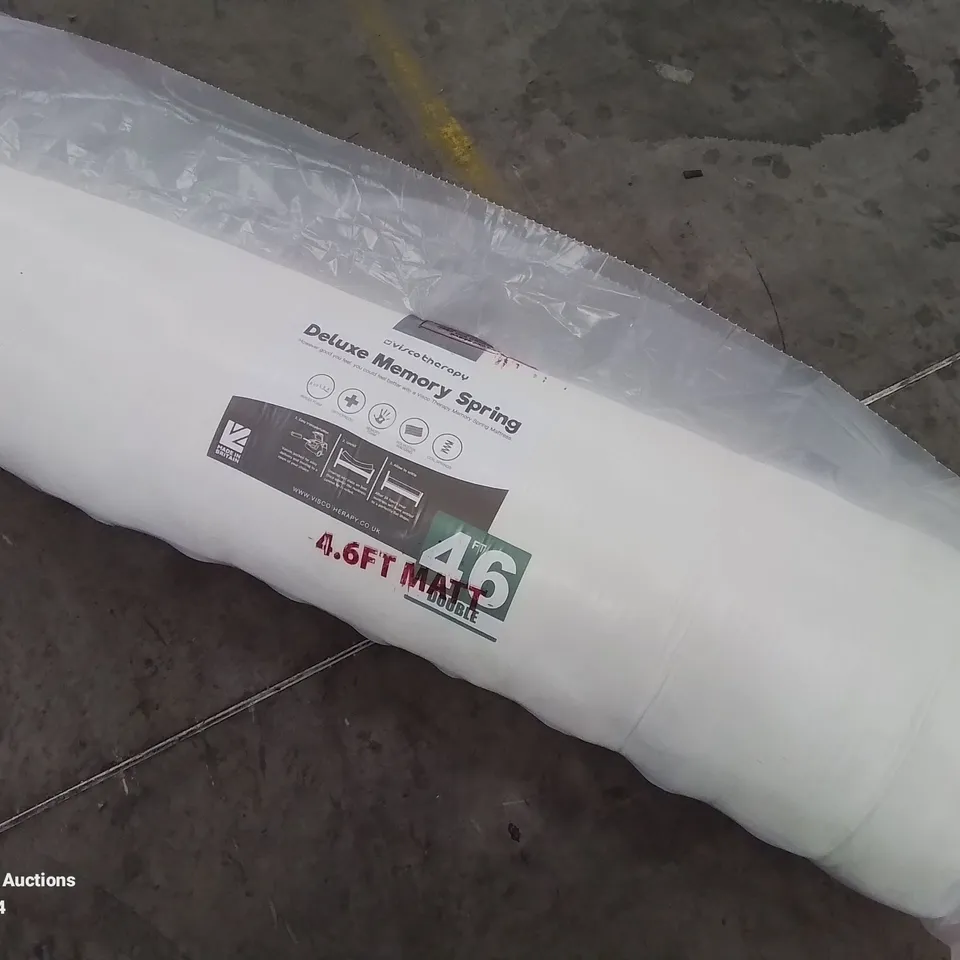 BAGGED AND ROLLED VISCO THERAPY 4FT6" DELUXE MEMORY SPRING MATTRESS 