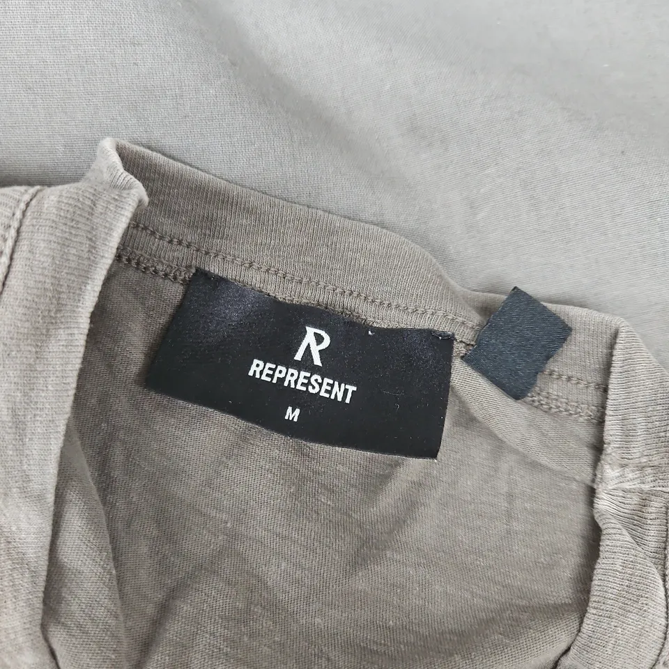 REPRESENT T-SHIRT – GREY, MEN'S M WITH CHEST PRINT