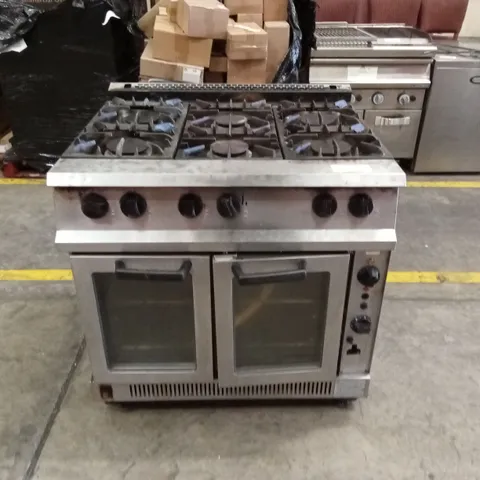 FALCON COMMERCIAL STAINLESS STEEL 6-BURNER GAS COOKER
