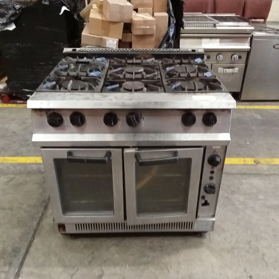 FALCON COMMERCIAL STAINLESS STEEL 6-BURNER GAS COOKER
