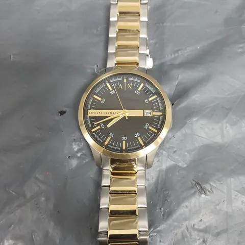 ARMANI EXCHANGE THREE-HAND DATE TWO-TONE STAINLESS STEEL WATCH