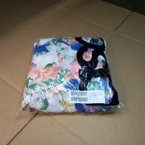 PACKAGED ASOS OVERSIZED FLORAL LONG SLEEVE CHIFFON SMOCK MIDI DRESS - SIZE 12