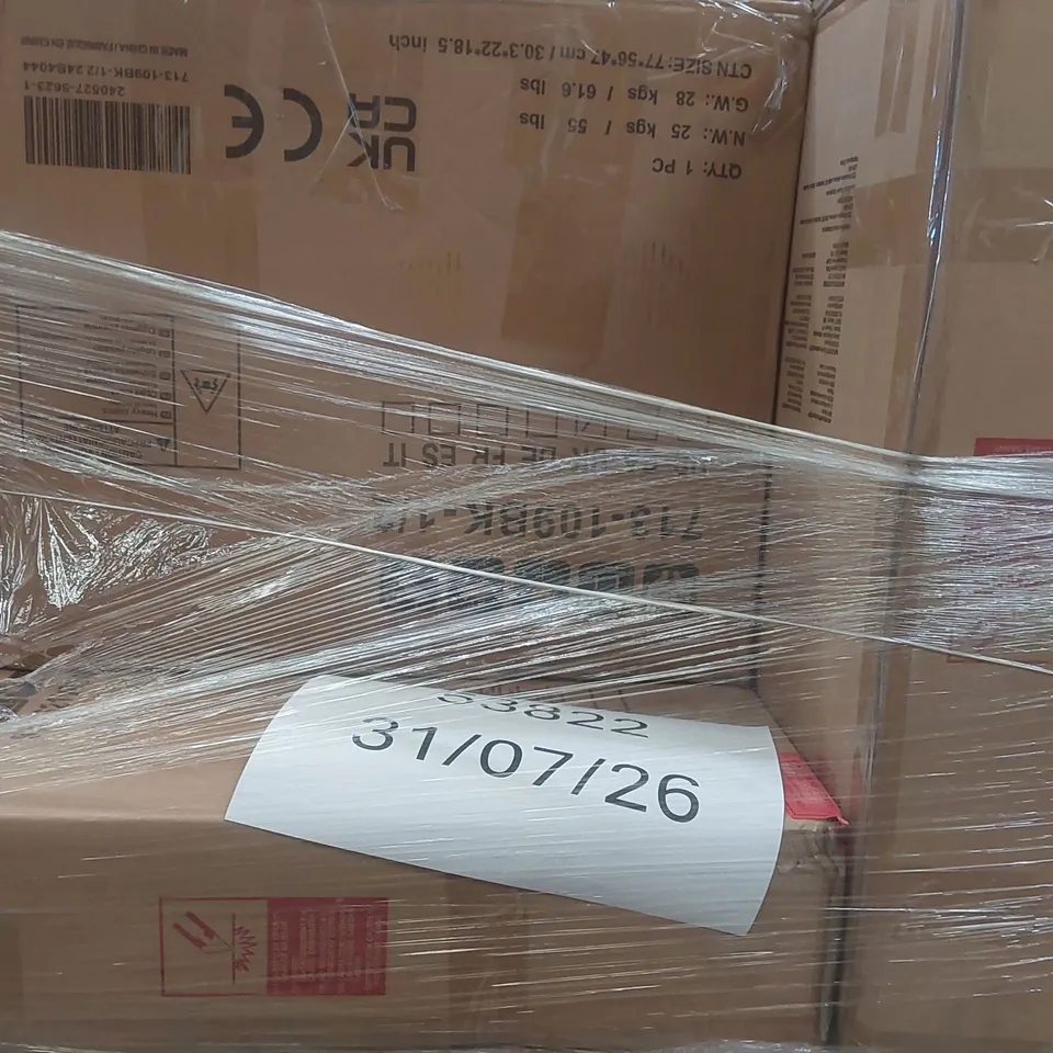 PALLET CONTAINING A VERY LARGE QUANTITY OF ASSORTED DESIGNER FURNITURE PARTS INCLUDING: RECLINER CHAIR PARTS, WARDROBE PARTS ECT