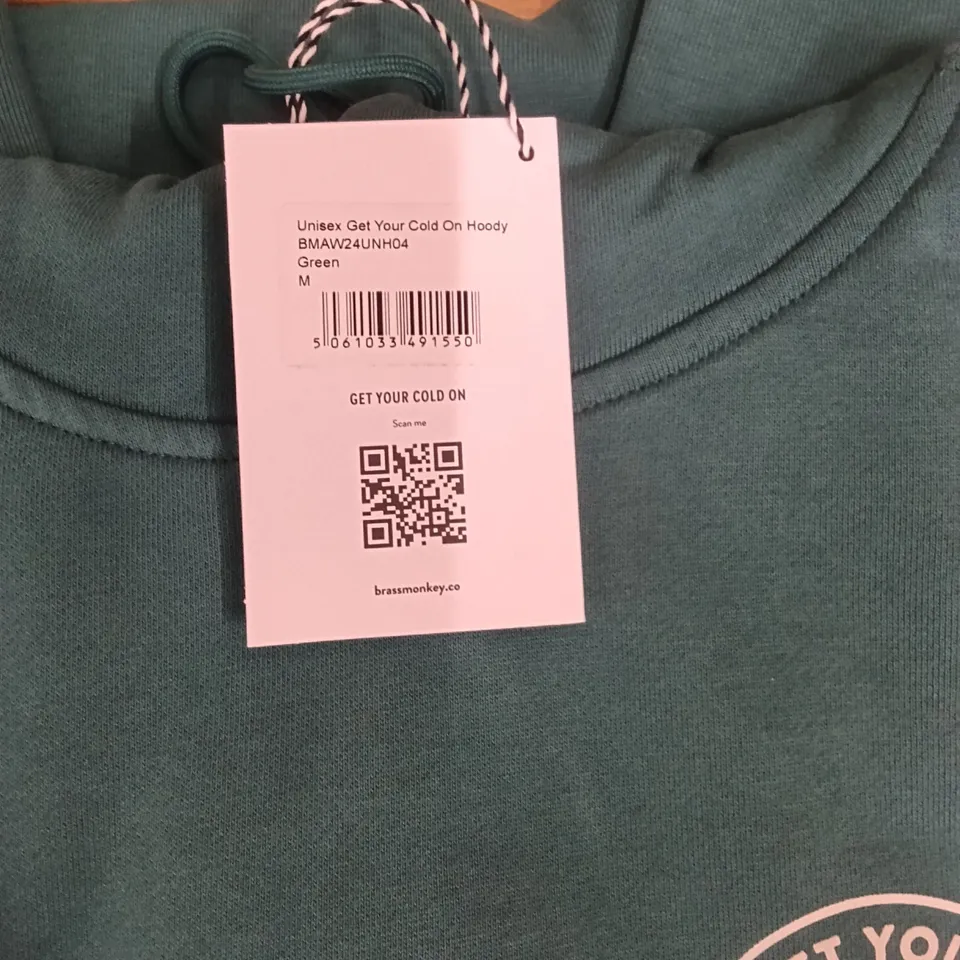 BRAND NEW BRASS MONKEY HOODIES - GREEN SIZE MEDIUM APPROXIMATELY 10