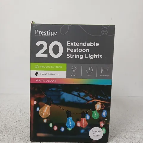 PRESTIGE EXTENDABLE FESTOON STRING LIGHTS – 20 LIGHTS
