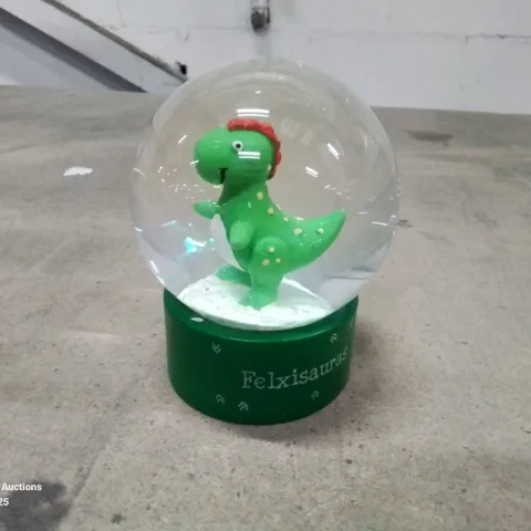 BOXED THE PERSONALISED MEMENTO COMPANY PERSONALISED DINOSAUR GLITTER SNOW GLOBE