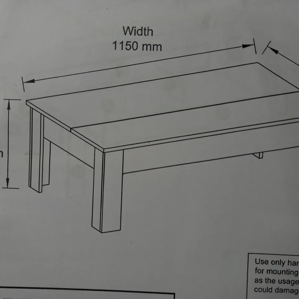 WILTSHIRE LIFT UP COFFEE TABLE