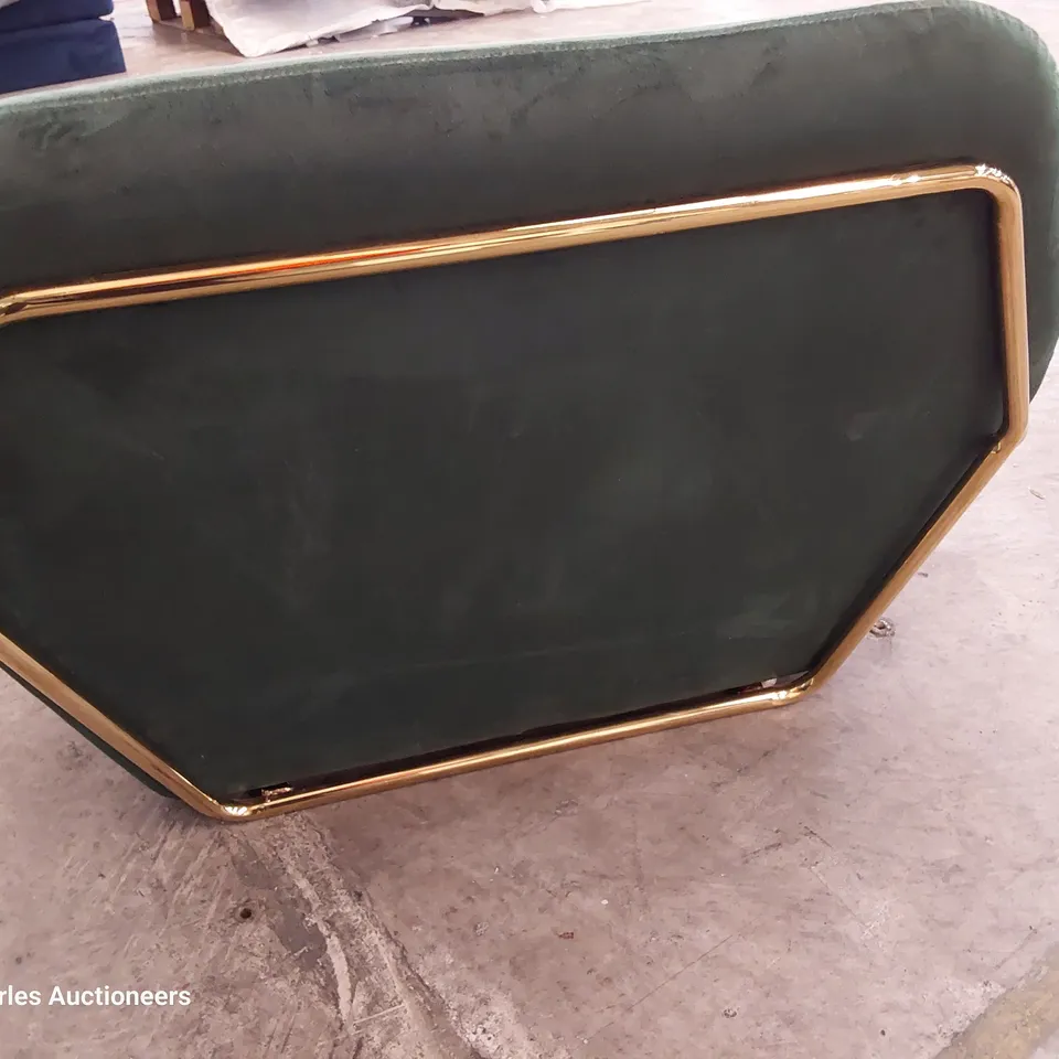 DESIGNER UPHOLSTERED OCCASIONAL CHAIR GREEN PLUSH VELVET