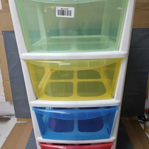 4-TIER DRAWER TOWER IN MULTICOLOUR - COLLECTION ONLY