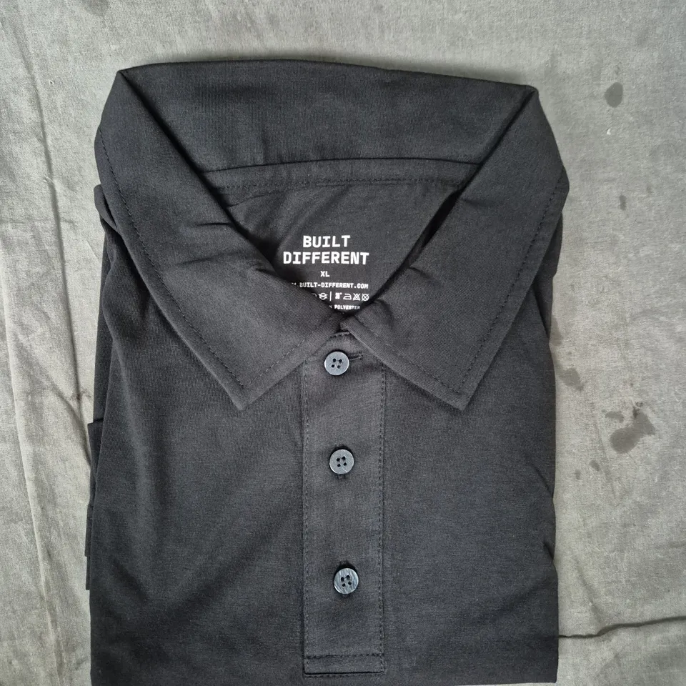 BUILT DIFFERENT POLO SHIRT – BLACK, XL