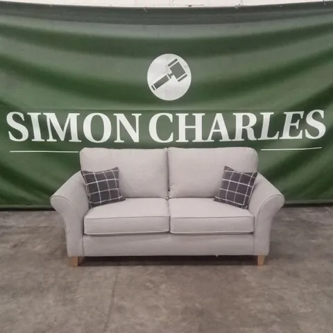 ALSOP 3 SEATER FABRIC SOFA - SILVER