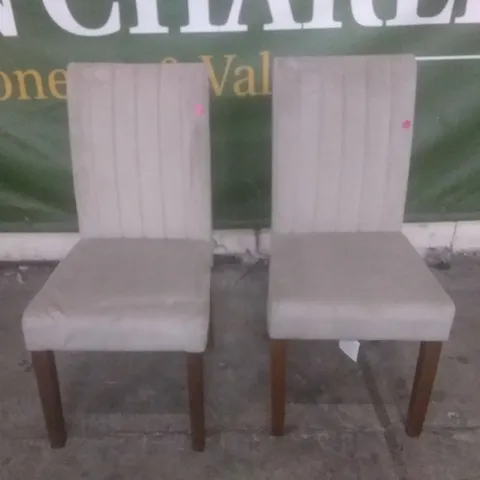 SET OF 2 NEW SALISBURY MINK VELVET DINING CHAIR (DARK BROWN LEG)
