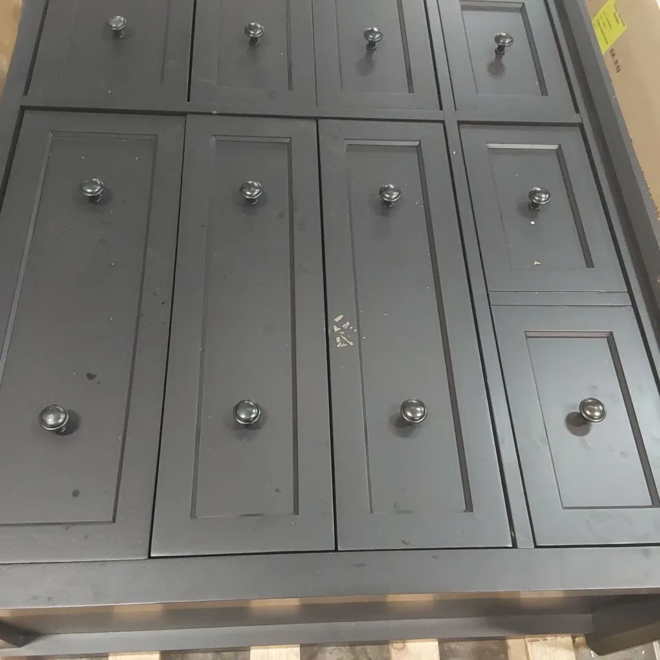 SOLID WOOD 4+6 DRAWER CHEST OF DRAWERS - BLACK 