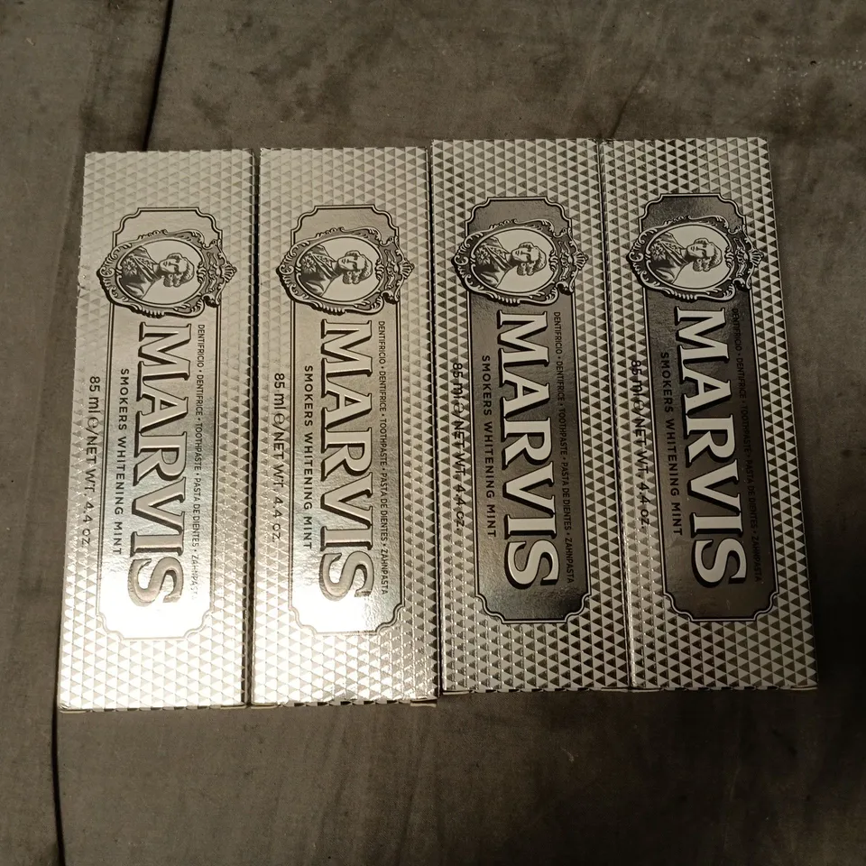 LOT OF 4 MARVIS 85ML SMOKERS WHITE TOOTHPASTE