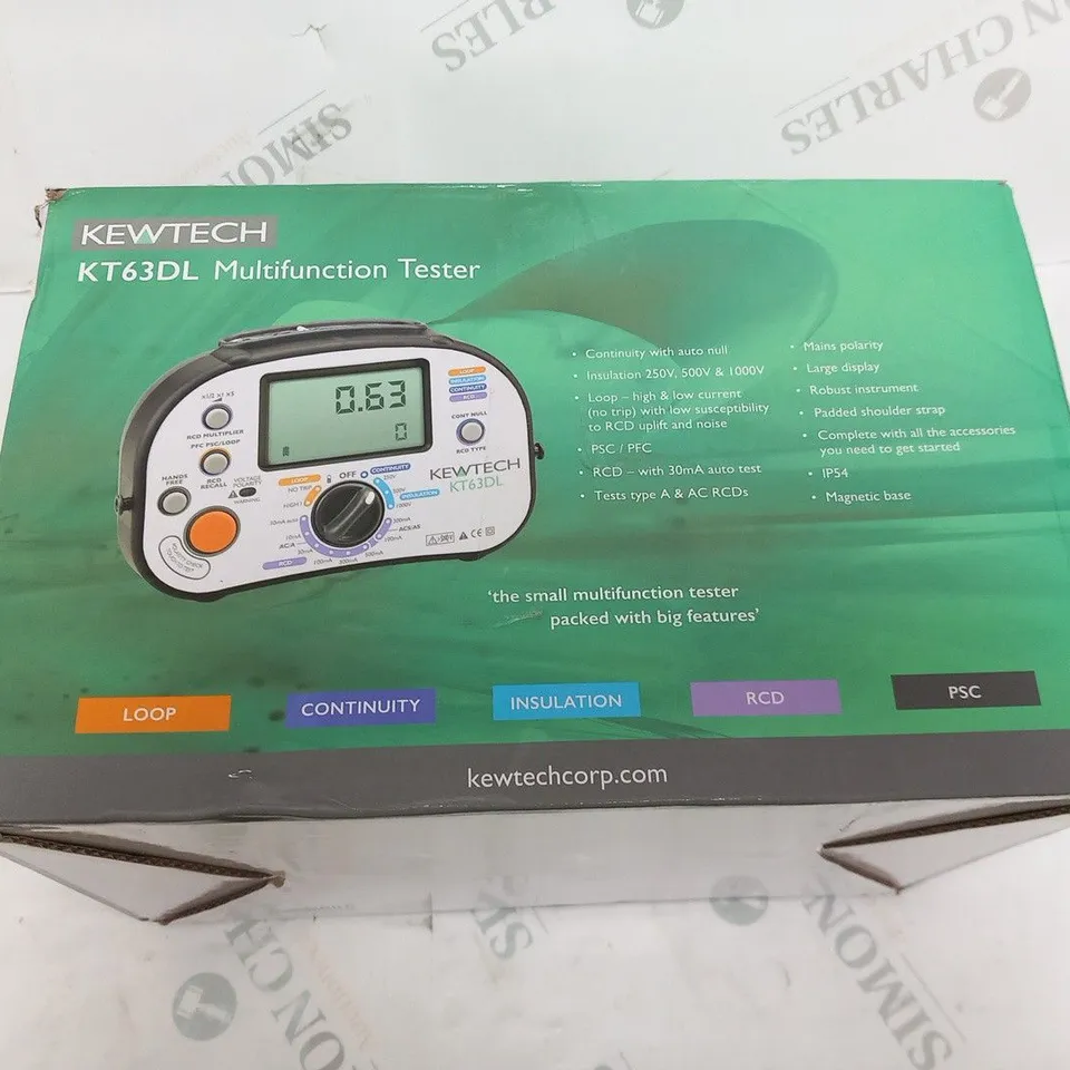 BOXED KEWTECH KT63DL MULTIFUNCTION TESTER