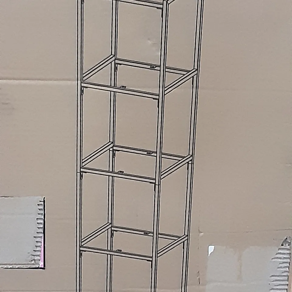 BOXED MODULAR 5 TIER SHELVING UNIT IN BLACK 