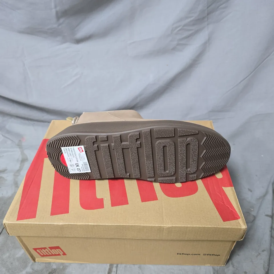 FITFLOP WOMEN'S TAUPE SUEDE ANKLE BOOTS WITH SIDE ZIP, UK 7