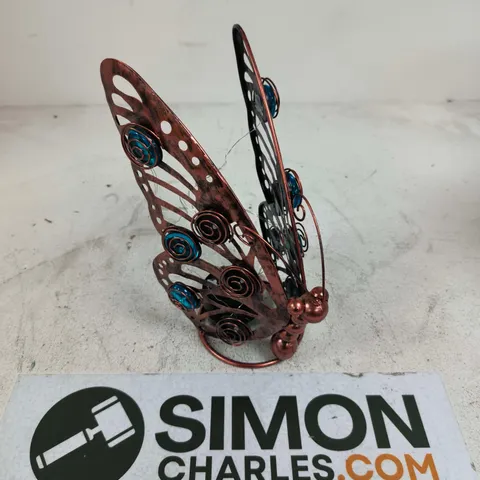 SOLAR-POWERED METAL BUTTERFLY WALL ART DECORATION